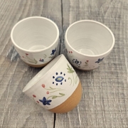 Czarka kaszubski wzór kubek kaszubski bez ucha biała czarka 180 ml ręcznie malowana