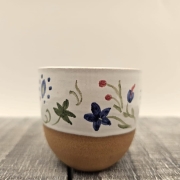 Czarka kaszubski wzór kubek kaszubski bez ucha biała czarka 180 ml ręcznie malowana