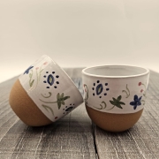 Czarka kaszubski wzór kubek kaszubski bez ucha biała czarka 180 ml ręcznie malowana