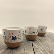 Czarka kaszubski wzór kubek kaszubski bez ucha biała czarka 180 ml ręcznie malowana