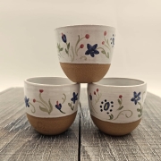 Czarka kaszubski wzór kubek kaszubski bez ucha biała czarka 180 ml ręcznie malowana