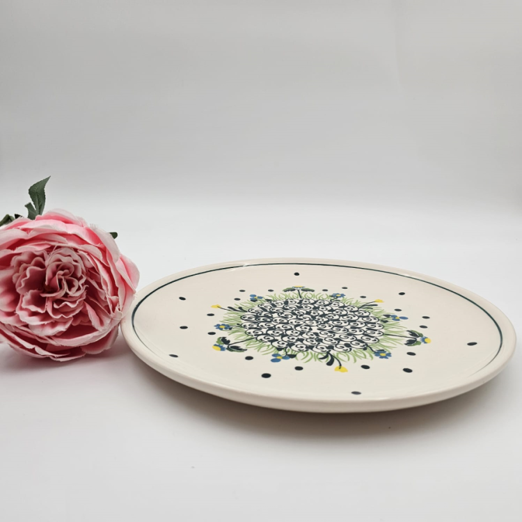 Patera ceramiczna Łąka kaszubska ceramika ręcznie zdobiona
