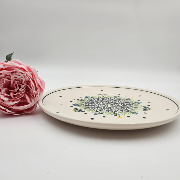Patera ceramiczna Łąka kaszubska ceramika ręcznie zdobiona