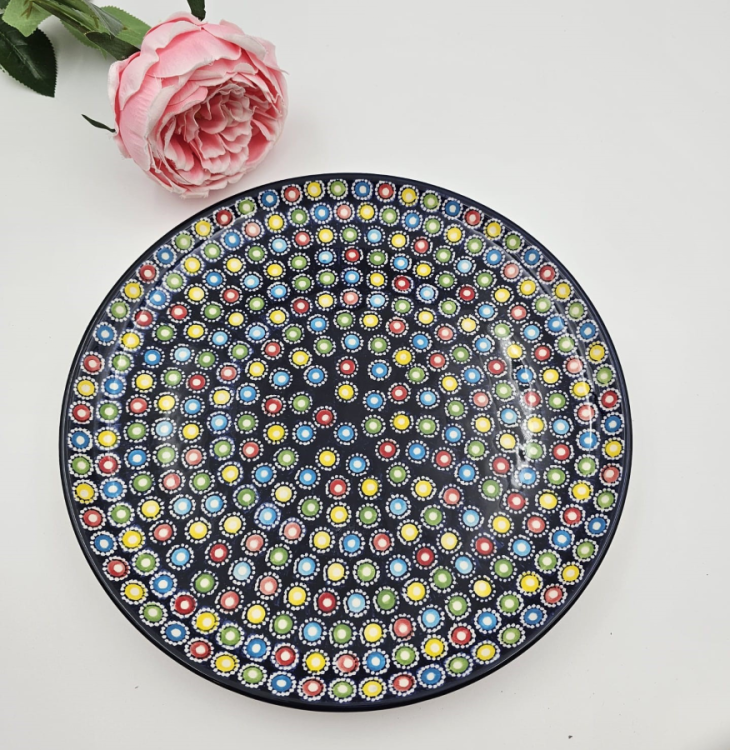 Patera ceramiczna Słoneczko piękna kaszubska ceramika ręcznie zdobiona Arbata