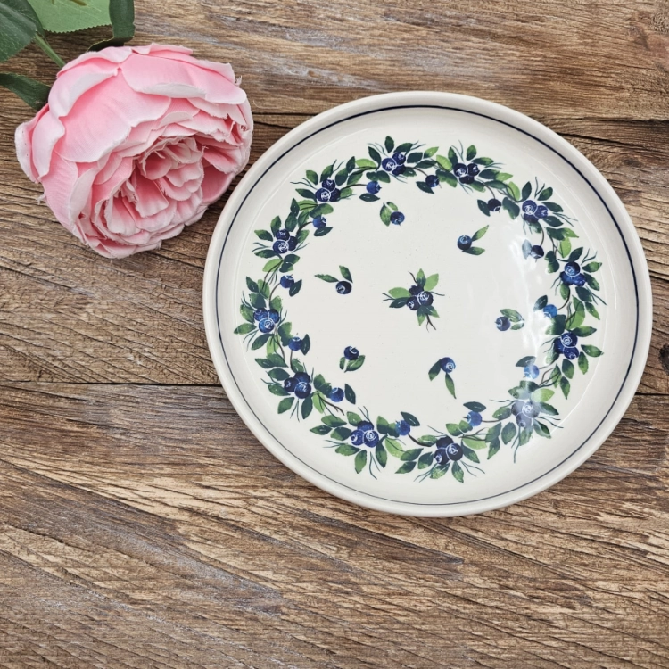 Talerz ceramiczny obiadowy Ola Jagody kaszubska ceramika ręcznie zdobiony Arbata