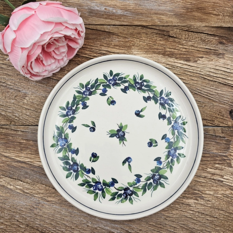 Talerz ceramiczny obiadowy Ola Jagody kaszubska ceramika ręcznie zdobiony Arbata
