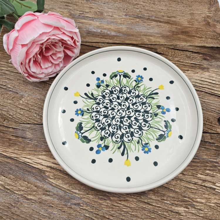 Talerz ceramiczny Ola obiadowy Łąka kaszubska ceramika ręcznie zdobiona Arbata