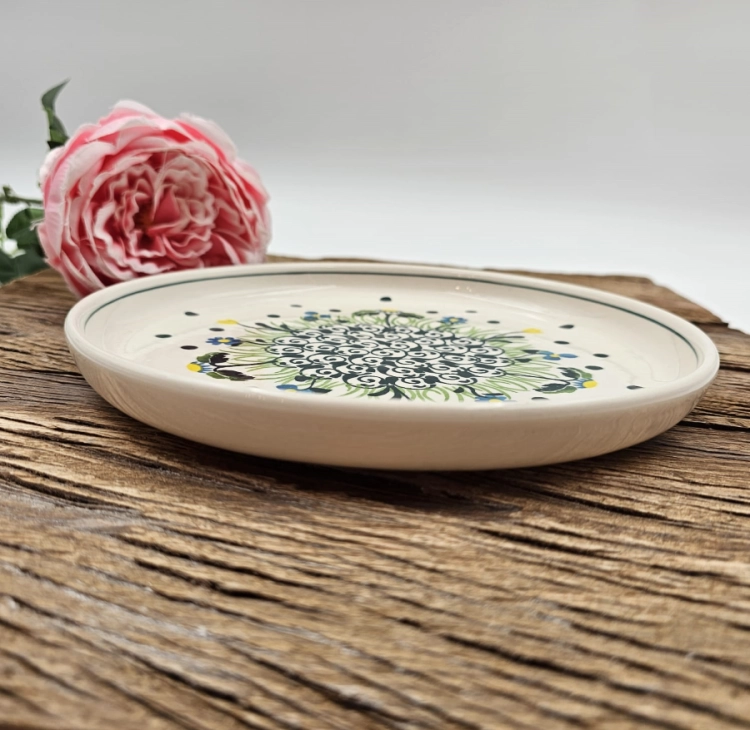 Talerz ceramiczny Ola obiadowy Łąka kaszubska ceramika ręcznie zdobiona Arbata