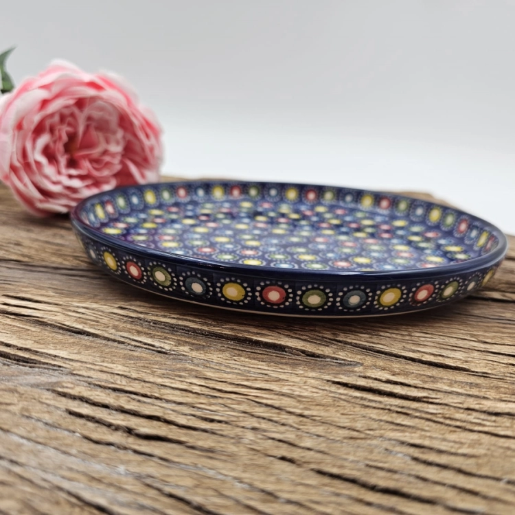 Talerz ceramiczny Ola obiadowy Słoneczko piękna kaszubska ceramika ręcznie zdobiona Arbata