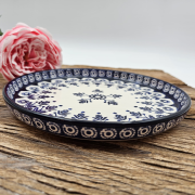 Talerz ceramiczny obiadowy Ola Kobalt piękna kaszubska ceramika oryginalny wzór ręcznie zdobiona Arbata