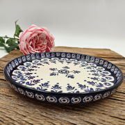 Talerz ceramiczny obiadowy Ola Kobalt piękna kaszubska ceramika oryginalny wzór ręcznie zdobiona Arbata