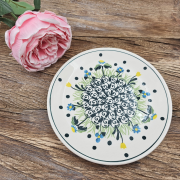 Talerz ceramiczny śniadaniowy Łąka kaszubska ceramika ręcznie zdobiona Arbata