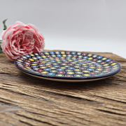 Talerz ceramiczny śniadaniowy Słoneczko piękna kaszubska ceramika ręcznie zdobiona Arbata