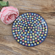 Talerz ceramiczny śniadaniowy Słoneczko piękna kaszubska ceramika ręcznie zdobiona Arbata