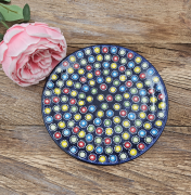 Talerz ceramiczny śniadaniowy Słoneczko piękna kaszubska ceramika ręcznie zdobiona Arbata