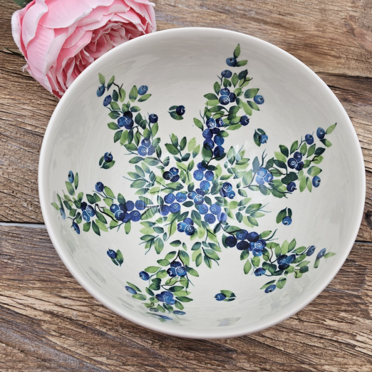 Miska ceramiczna Jagody kaszubska ceramika ręcznie zdobiona Arbata