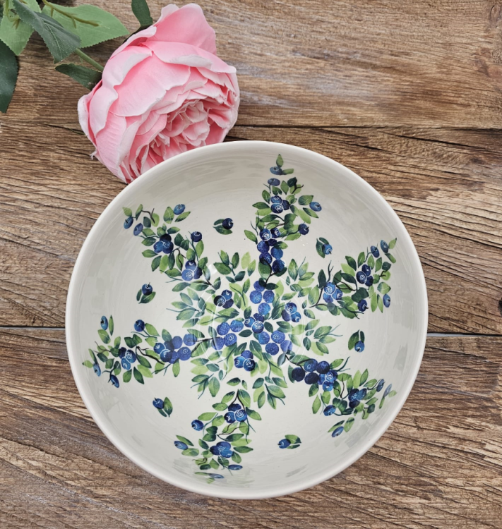 Miska ceramiczna Jagody kaszubska ceramika ręcznie zdobiona Arbata