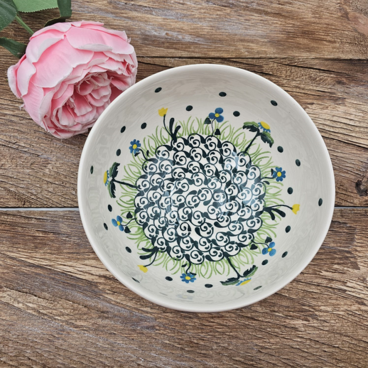 Miska ceramiczna Łąka kaszubska ceramika ręcznie zdobiona Arbata