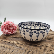 Miska ceramiczna Kobalt piękna kaszubska ceramika oryginalny wzór ręcznie zdobiona Arbata