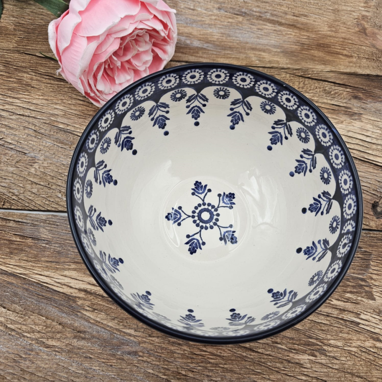 Miska ceramiczna Kobalt piękna kaszubska ceramika oryginalny wzór ręcznie zdobiona Arbata