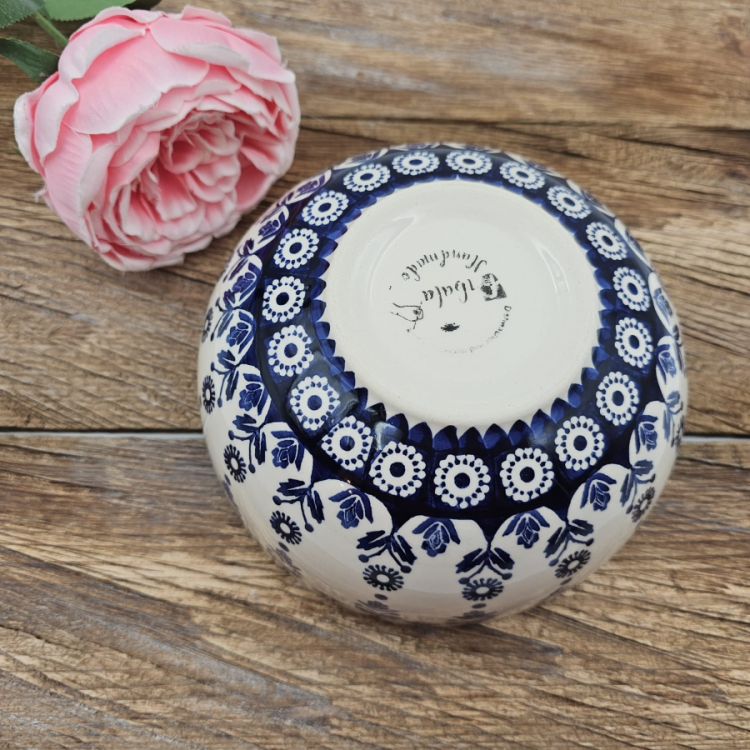 Miska ceramiczna Kobalt piękna kaszubska ceramika oryginalny wzór ręcznie zdobiona Arbata