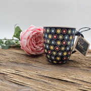 Kubek ceramiczny Bell Słoneczko piękna kaszubska ceramika ręcznie zdobiona