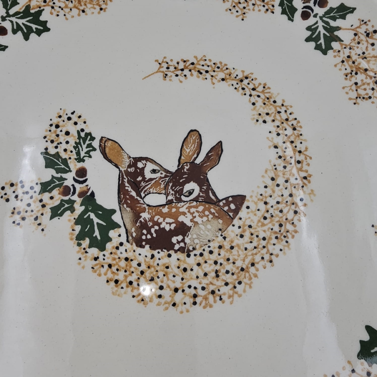 Patera ceramiczna UNIKAT Sarenki kaszubska ceramika ręcznie malowana Arbata