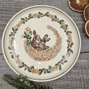 Talerz ceramiczny śniadaniowy UNIKAT Sarenki kaszubska ceramika ręcznie malowana Arbata