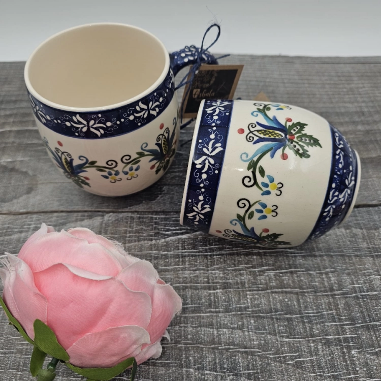Kubek ceramiczny MAX KASZUBEK piękna kaszubska ceramika ręcznie zdobiony Arbata
