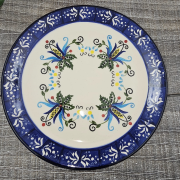 Talerz ceramiczny śniadaniowy KASZUBEK kaszubska ceramika ręcznie zdobiona Arbata