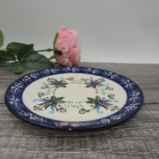 Talerz ceramiczny śniadaniowy KASZUBEK kaszubska ceramika ręcznie zdobiona Arbata