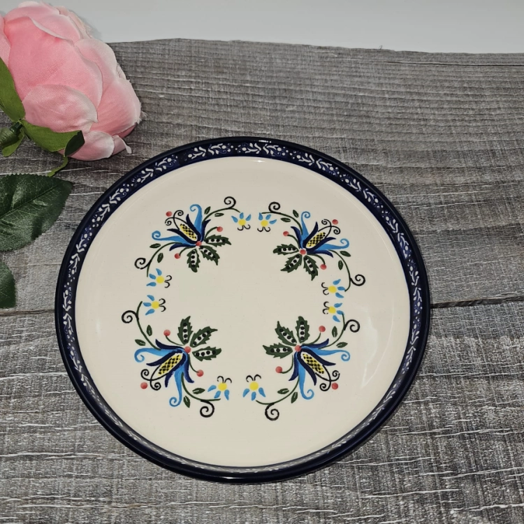 Talerz ceramiczny obiadowy Ola KASZUBEK kaszubska ceramika ręcznie zdobiona Arbata