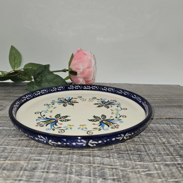 Talerz ceramiczny obiadowy Ola KASZUBEK kaszubska ceramika ręcznie zdobiona Arbata