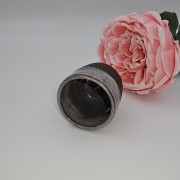 Kubek ceramiczny brązowy do espresso rękodzieło biały rant mała czarka espresso