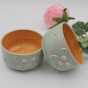 Miseczka KOT 400 ml ceramiczna  ręcznie robiona FAJNA CERAMIKA zielona miseczka musli na zupę z kotem