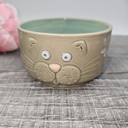 Miseczka KOT 400 ml ceramiczna SZARA ręcznie robiona FAJNA CERAMIKA szara miseczka musli na zupę z kotem