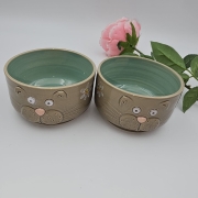 Miseczka KOT 400 ml ceramiczna SZARA ręcznie robiona FAJNA CERAMIKA szara miseczka musli na zupę z kotem