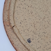 Talerz ceramiczny obiadowy niebiesko-zielony MORSKI ręcznie toczony na kole NIE IDEALNY