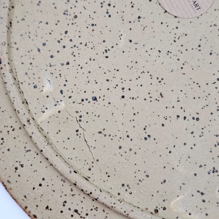 Talerz ceramiczny obiadowy niebiesko-zielony MORSKI ręcznie toczony na kole NIE IDEALNY