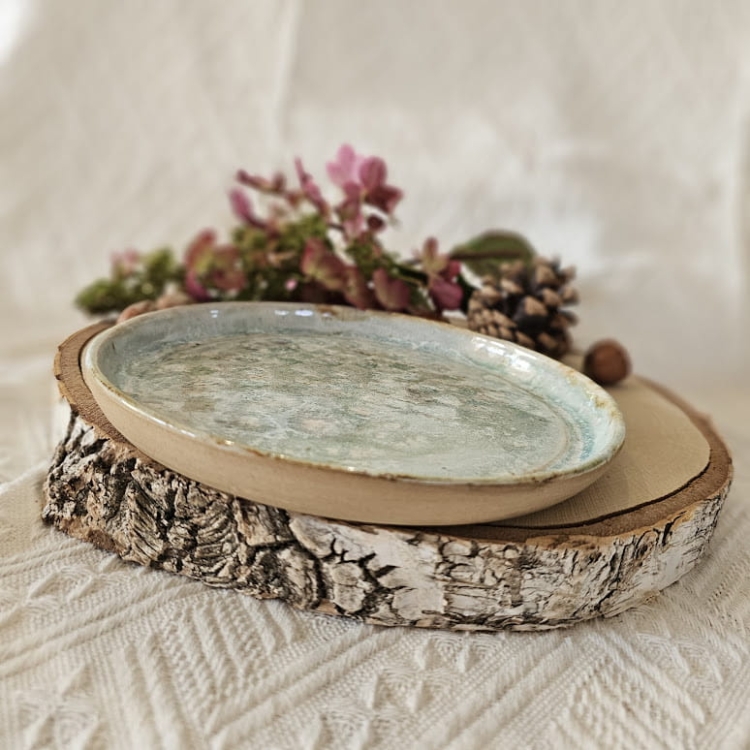 Talerzyk ceramiczny na czosnek/lub co chcesz piękny kolor ręcznie toczony