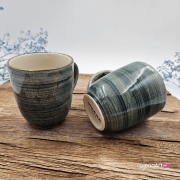 Kubek ceramiczny Bel Rustic Kera 300 ml ZIELEŃ BUTELKOWA kubek z uchem w kolorze zieleni butelkowej piękny kubek w kolorze