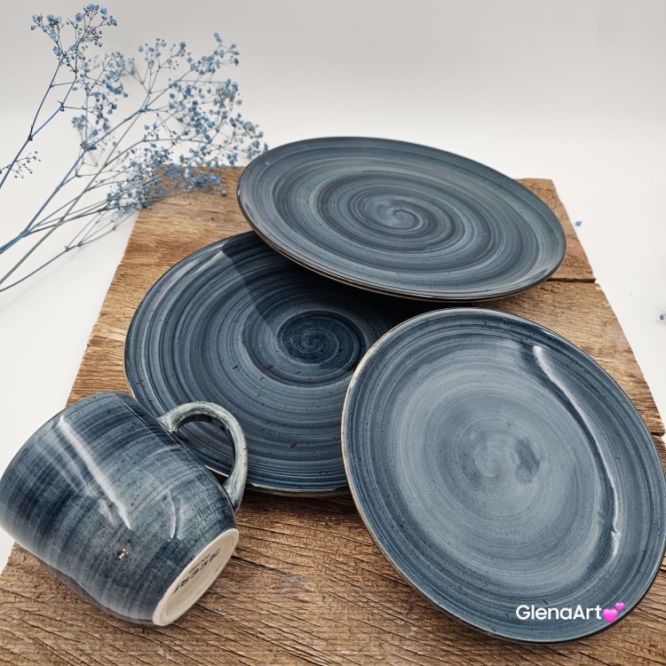 Kubek ceramiczny Bel Rustic Kera 300 ml MORSKI kubek z uchem w kolorze morskim piękny kubek w kolorze - cała kolekcja