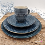 Talerz deserowy/śniadaniowy płytki Rustic 19 cm MORSKI KERA piękny talerz deserowy/śniadaniowy elegancki talerz z formy ceramiczny morski - cala kolekcja