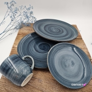 Talerz deserowy/śniadaniowy płytki Rustic 19 cm MORSKI KERA piękny talerz deserowy/śniadaniowy elegancki talerz z formy ceramiczny morski - cała kolekcja