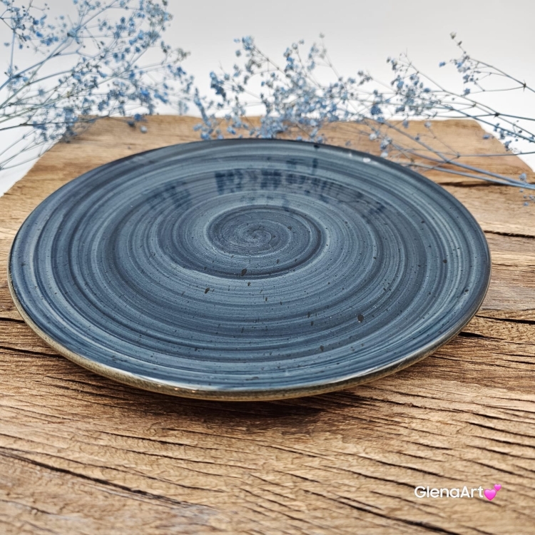 Talerz obiadowy płytki Rustic 27 cm MORSKI KERA piękny talerz duży obiadowy elegancki talerz z formy ceramiczny morski do ciasta patera