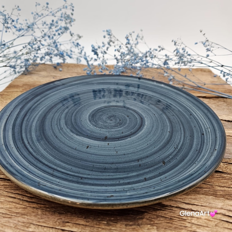 Talerz obiadowy płytki Rustic 27 cm MORSKI KERA piękny talerz duży obiadowy elegancki talerz z formy ceramiczny morski do ciasta patera