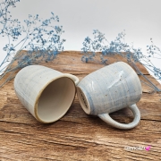 Kubek ceramiczny Bel Rustic Kera 300 ml NIEBIESKI kubek z uchem w kolorze niebieskim piękny kubek w kolorze