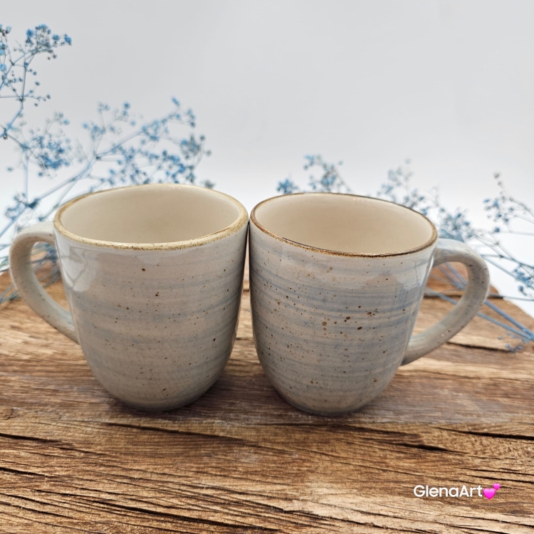 Kubek ceramiczny Bel Rustic Kera 300 ml NIEBIESKI kubek z uchem w kolorze niebieskim piękny kubek w kolorze