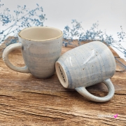 Kubek ceramiczny Bel Rustic Kera 300 ml NIEBIESKI kubek z uchem w kolorze niebieskim piękny kubek w kolorze