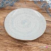 Talerz deserowy/śniadaniowy płytki Rustic 19 cm NIEBIESKI KERA piękny talerz deserowy/śniadaniowy elegancki talerz z formy ceramiczny błękitny